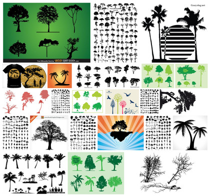 25 Best Tree Silhouette Images set (Free and Premium)