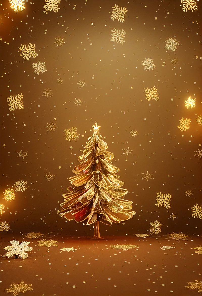 Gold Christmas Tree Background