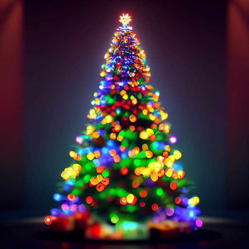 Neon Christmas Tree Background