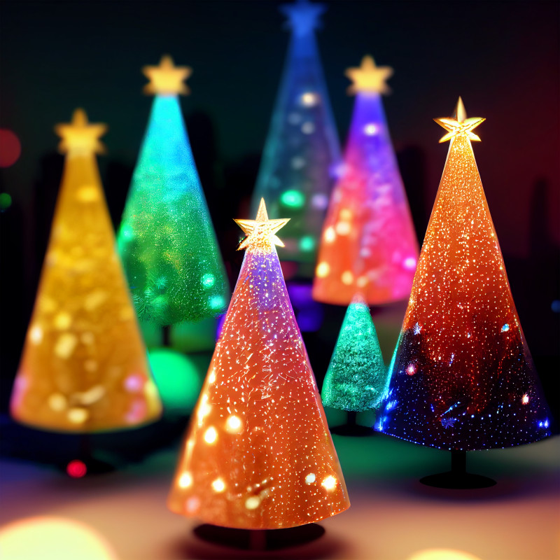 Neon Christmas Tree Background Image