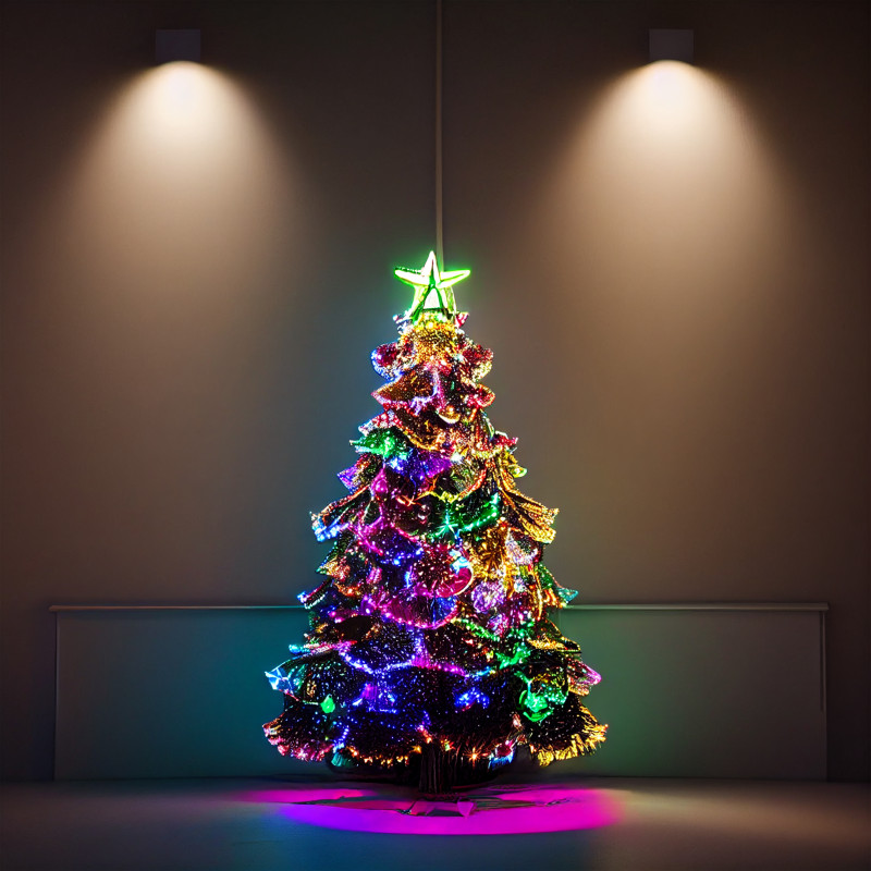 Neon Christmas Tree Background