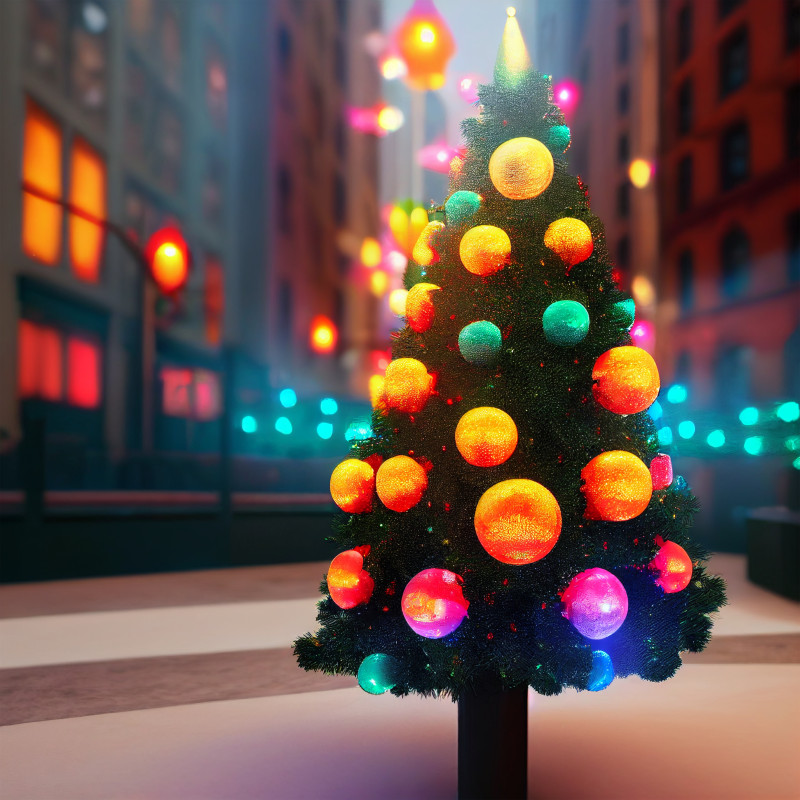 Neon Christmas Tree Background