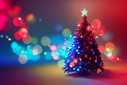 Neon Christmas Tree Background