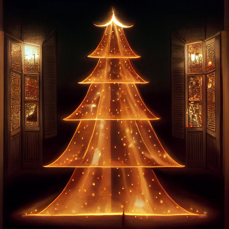 Neon Christmas Tree Background Image