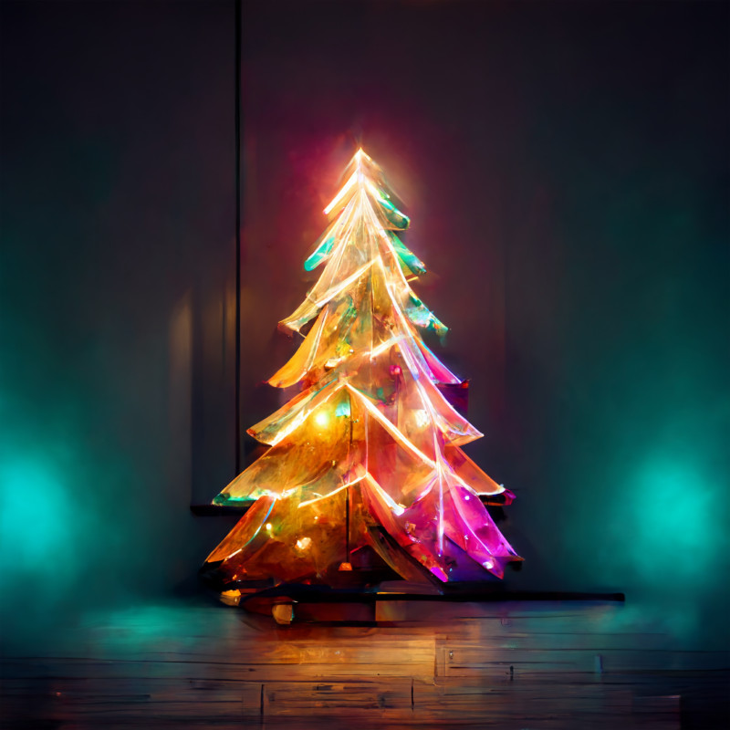 Neon Christmas Tree Background