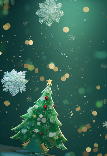 Christmas Tree Greeting Card Background
