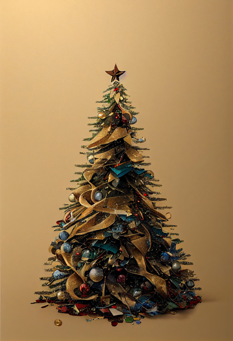 Christmas Tree Greeting Card Background Image