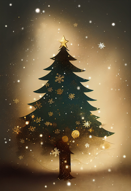 Christmas Tree Greeting Card Background