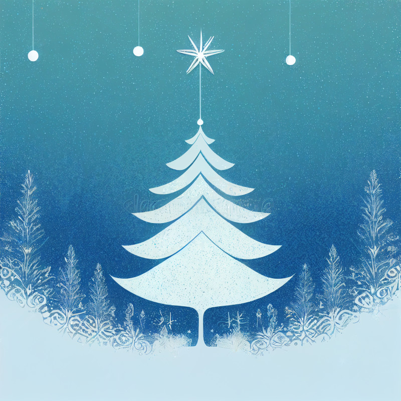 Christmas Tree Greeting Card Background Image