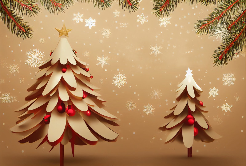 Christmas Tree Greeting Card Background