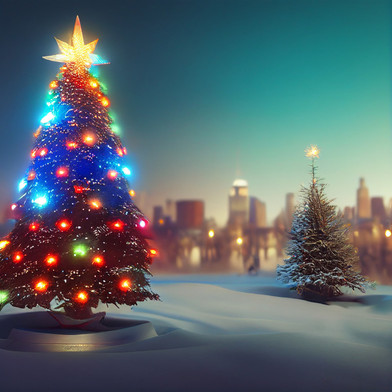 Christmas Tree Greeting Card Background