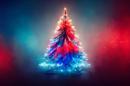 Neon Christmas Tree Greeting Card Background Image
