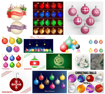 Ornamental Elegance: 14 Sets of Christmas Ball Ornaments to Enrich Your Festive Decor – Free and Premium Vector Resources