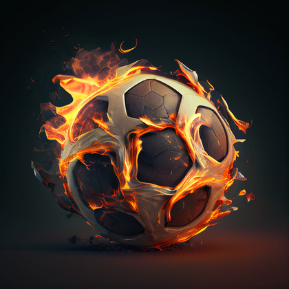Football on Fire Image