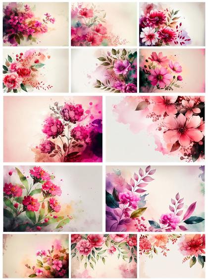 Elegance in Pink: Dive into the World of Watercolor Pink Flower Backgrounds