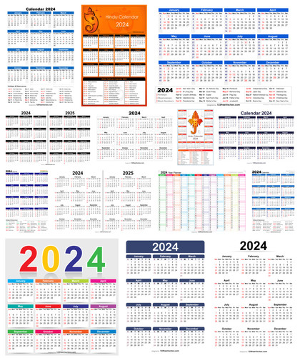 Plan Ahead for 2024: Free Printable & Editable Calendars with Hindu Dates and Week Numbers
