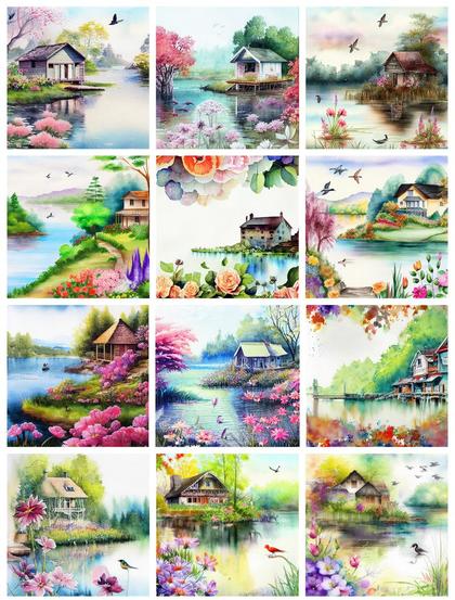 Nature Painted: 14 Watercolor Scenes for Posters