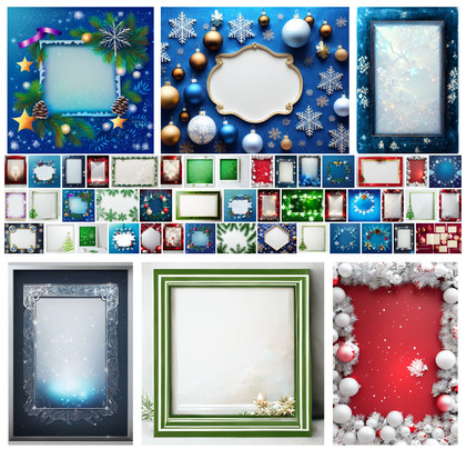 50 Festive Christmas Frame Backgrounds: High-Resolution JPG Designs in Red, Green, and Blue