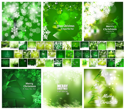 50 Enchanting Green Christmas Backgrounds and Decorations: A Festive Gift of Royalty-Free Vectors for Your Creative Delights