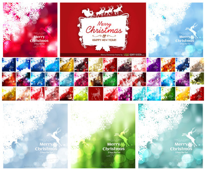 Frosty Delights: 50 Free Christmas Vector Backgrounds with Snowflakes and Reindeer