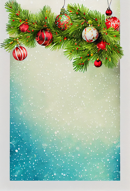 Watercolor Christmas Card Background Image