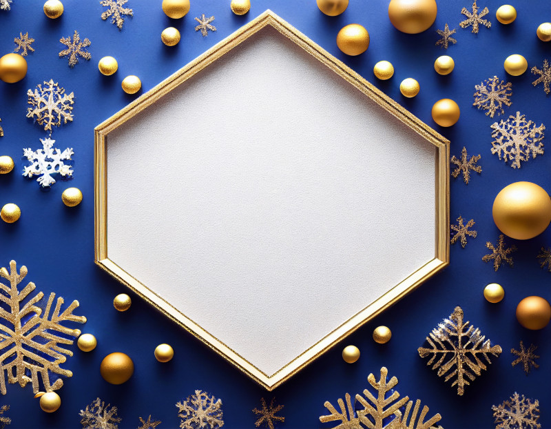 Blue Christmas Frame Background Image