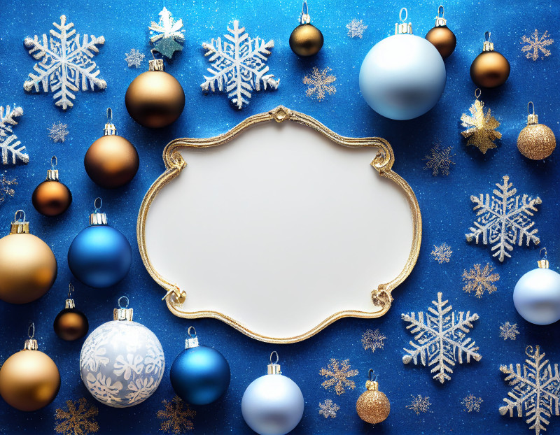 Blue Christmas Frame Background