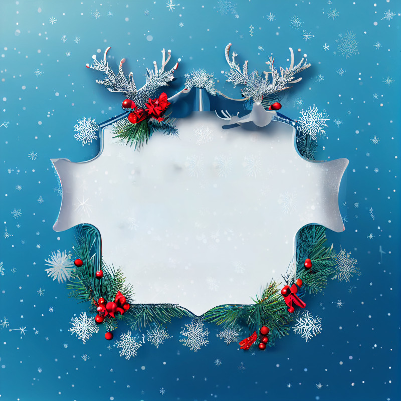 Blue Christmas Frame Background Image