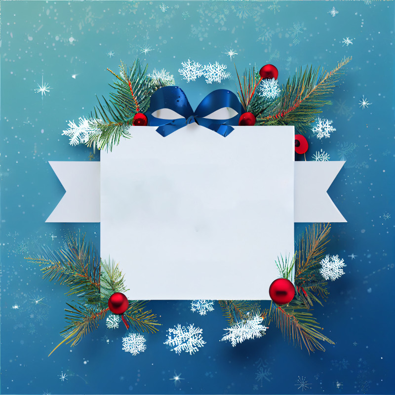 Blue Christmas Frame Background