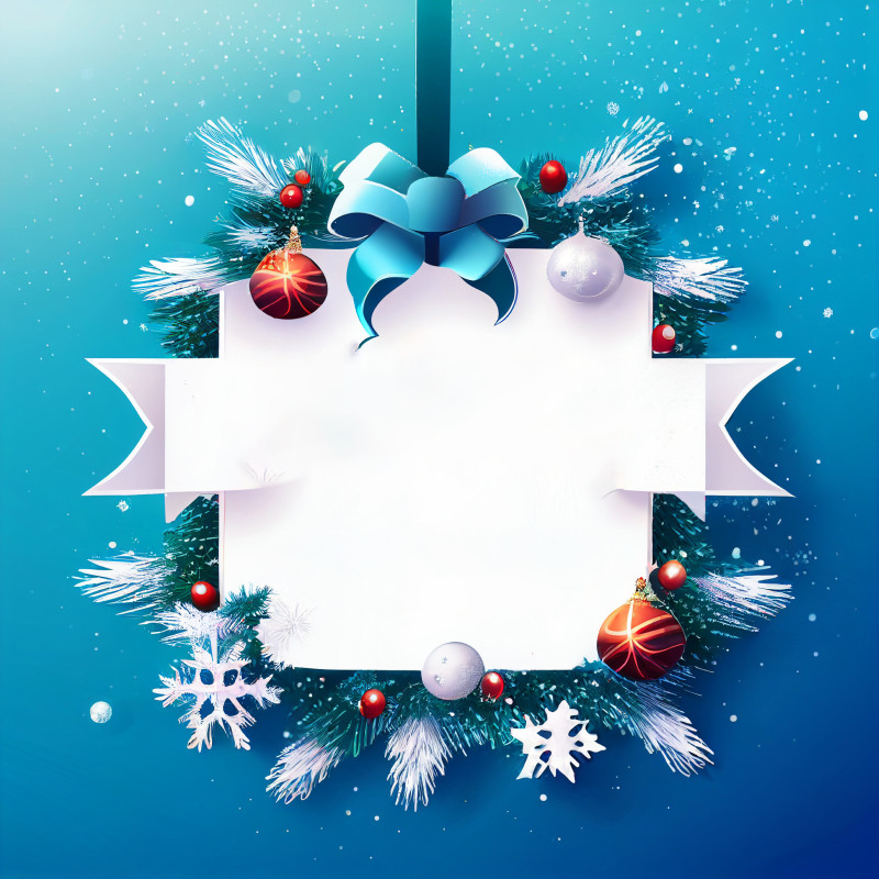 Blue Christmas Frame Background