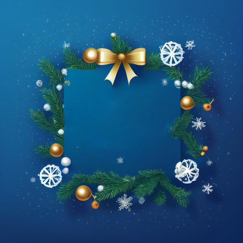 Blue Christmas Frame Background Image