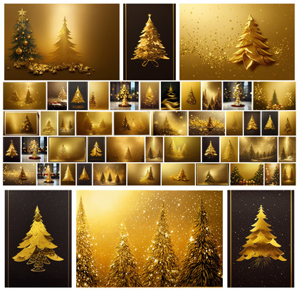 Golden Elegance: 50 Royalty-Free Gold Christmas Tree Backgrounds for Your Perfect Holiday Designs