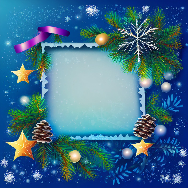 Blue Christmas Frame Background Image