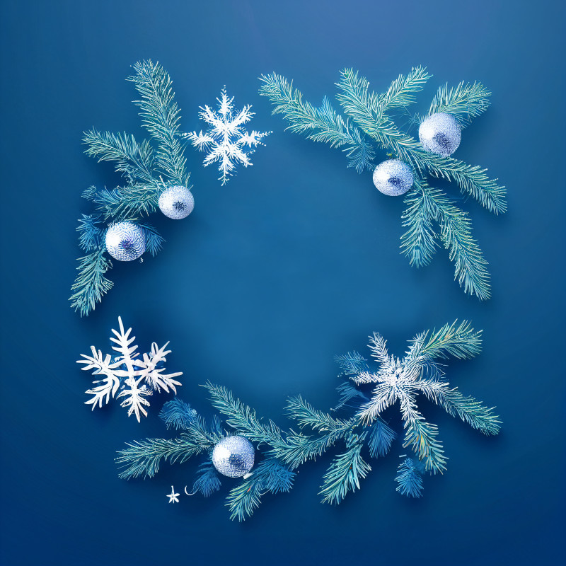 Blue Christmas Frame Background