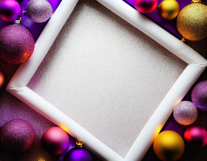 Purple and Gold Christmas Frame Background