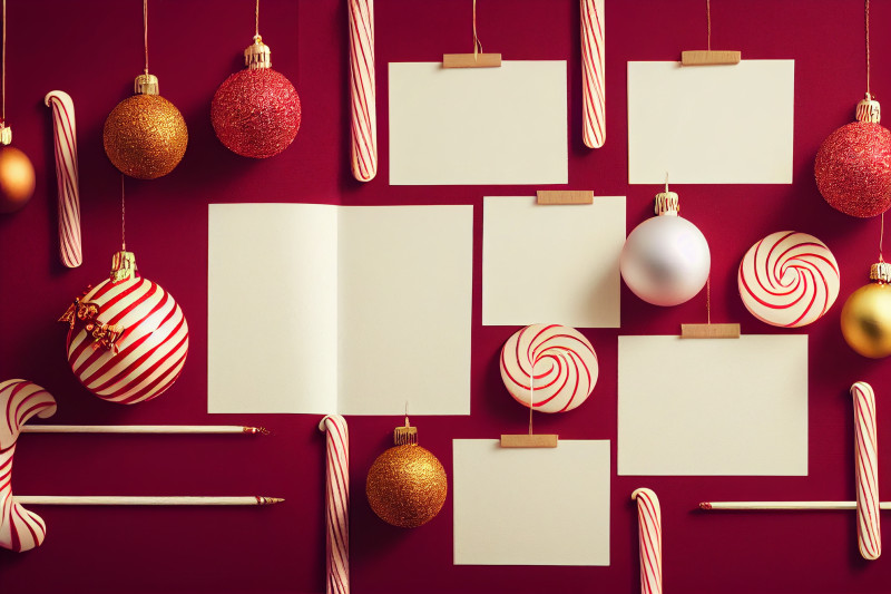 Red Christmas Frame Background