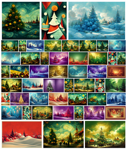 Captivating Christmas: 50 Artistic Backgrounds Inspired by Iconic Painters
