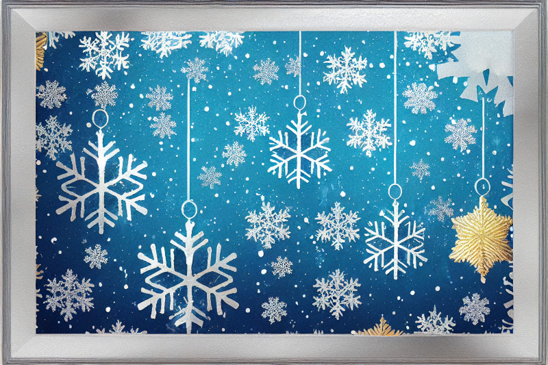 Watercolor Christmas Snowflakes Background