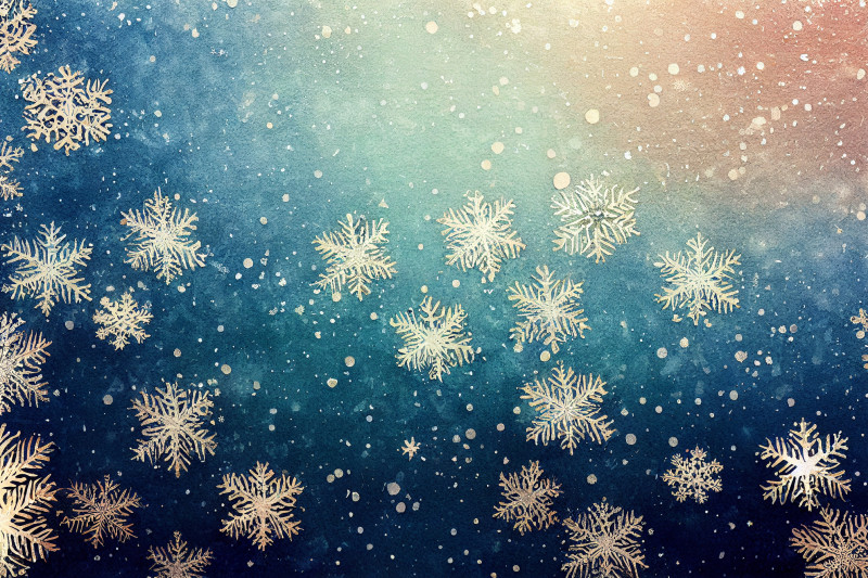 Watercolor Christmas Snowflakes Background Image