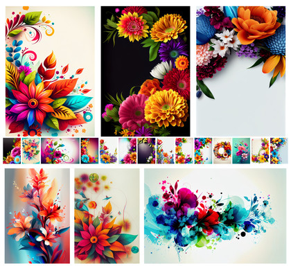 Infuse Brilliance into Your Designs: 20 Colorful Flower Backgrounds – Free Design Resource