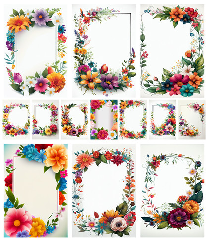 Frame Your Imagination: 13 Colorful Flower Frame Designs – Free Design Resource