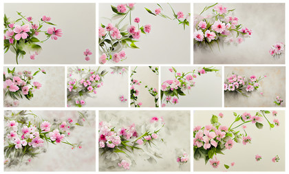 Pink Perfection: A Floral Journey on Beige