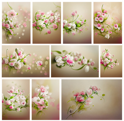 A Touch of Sophistication: 10 Pink and White Flower on Beige Background