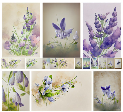 Bluebell Delight: 18 Watercolor Bluebell Flower Backgrounds