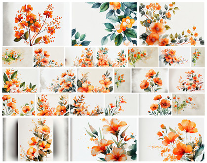 The Artistry of Watercolor: Spotlight on Orange Flower Backgrounds