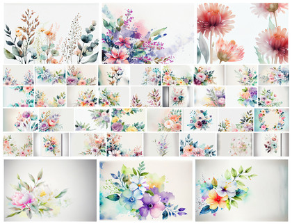 Pastel Paradise: Dive into 40 Watercolor Flower Backgrounds