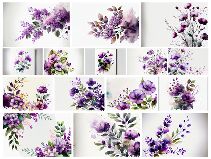 Lavish in Lilac: Watercolor Purple Flower Backgrounds