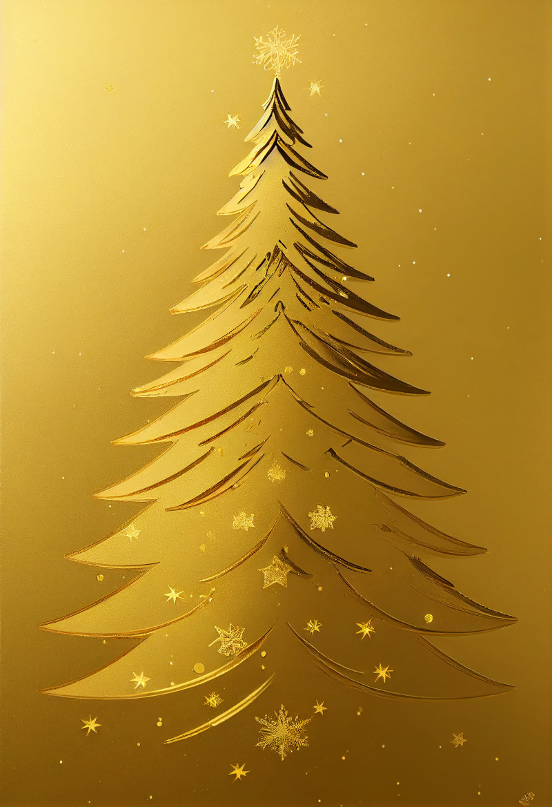 Gold Christmas Tree Background Image