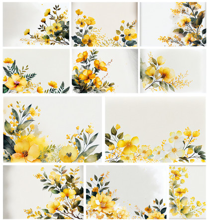 11 Stunning Watercolor Yellow Flower Card Backgrounds Perfect for Your Special Occasions
