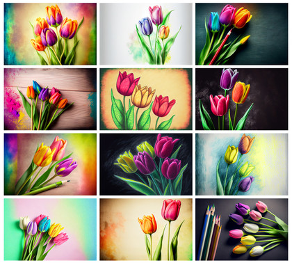 Captivating Colorful Tulip Flower Backgrounds